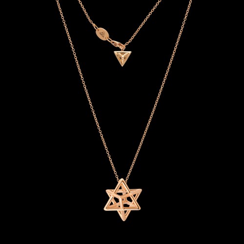 Star Of David Merkaba Body Rose Gold Pendant Necklace