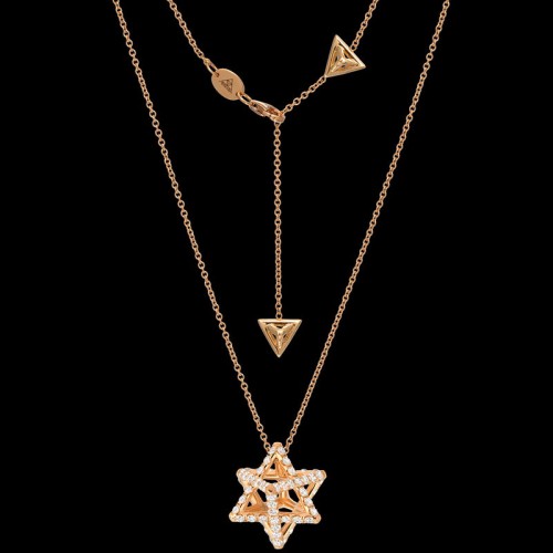 Merkaba Light Rose Gold Pendant Necklace With Diamonds