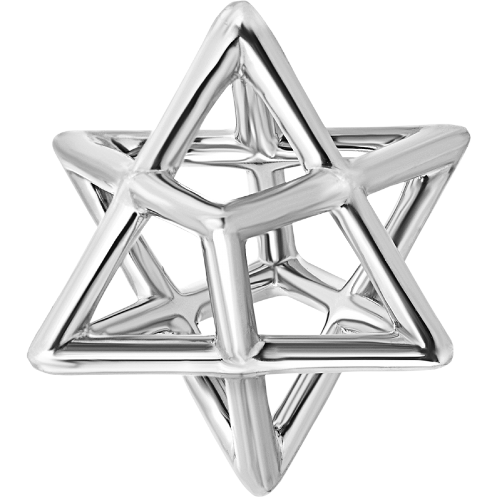 Star Of David Merkaba Spirit Silver Pendant Necklace